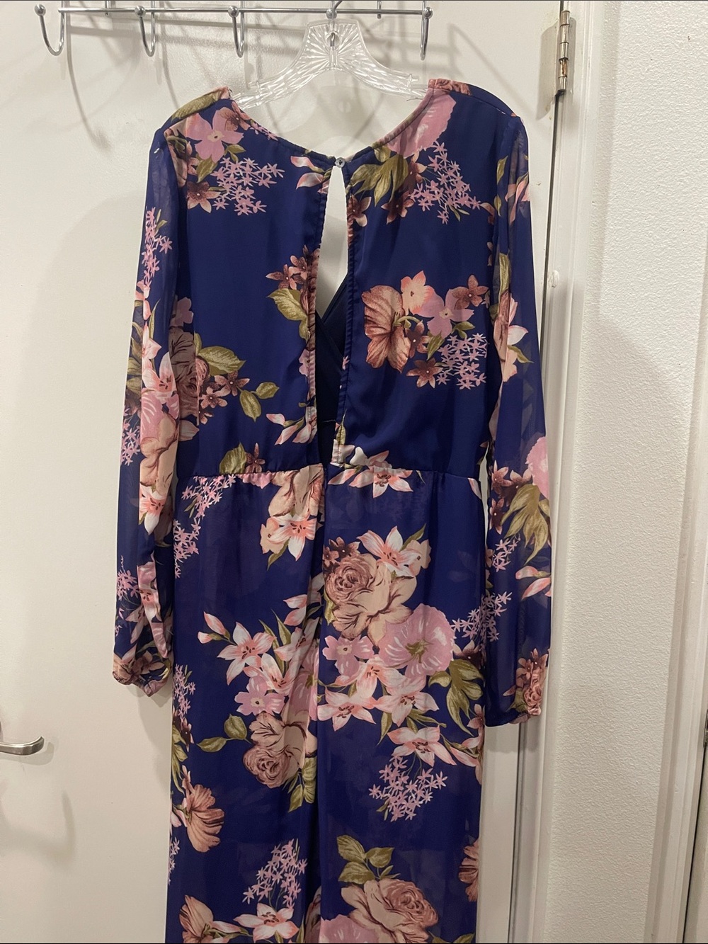 VENUS Navy Dress with Pink Floral Print - Picture 7 of 8